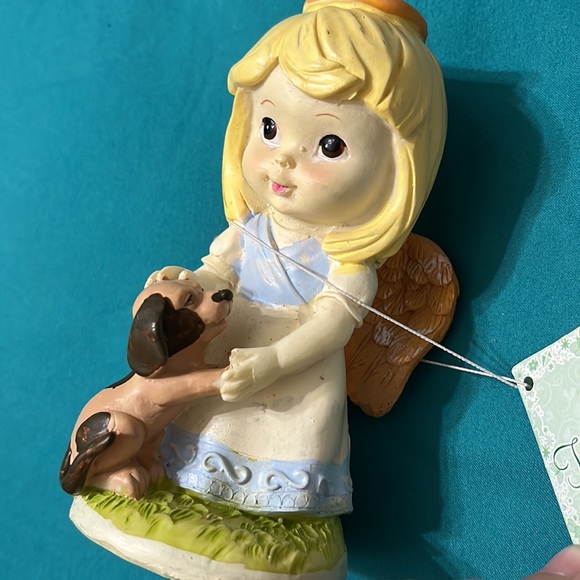 Tender Times Figurines Angel With Dog Figurine 4.75” Tall Detailed All Around - Picture 3 of 5
